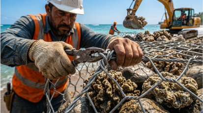 PENGGUNAAN KAWAT BRONJONG DALAM PROYEK PERLINDUNGAN PANTAI